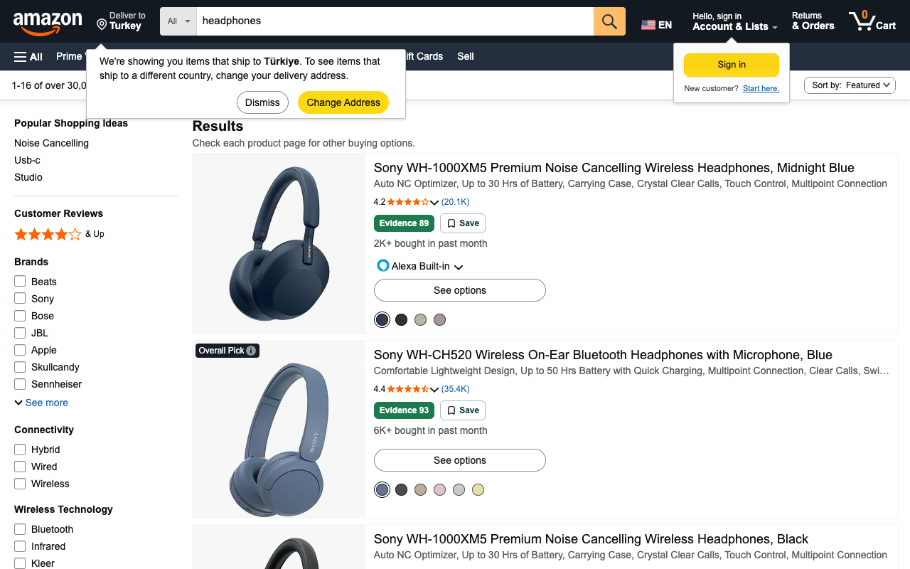 Review-strength badges and Save buttons displayed beside Amazon products